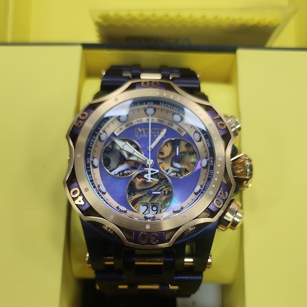 Invicta Men's Gold and Blue Watch X-WING SWISS RHONDA Or Best Offee